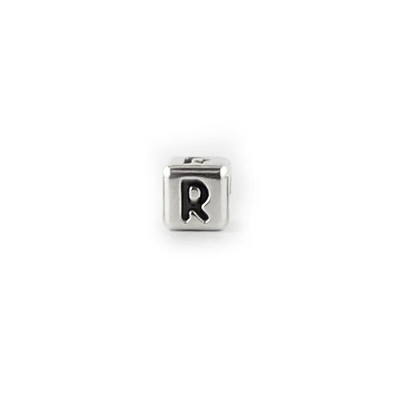 Metal Letter cube bead R