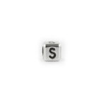 Metal Letter cube bead S