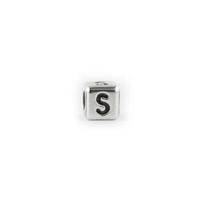 Metal Letter cube bead S