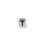 Metal Letter cube bead T