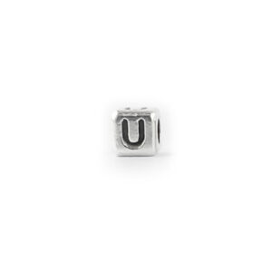 Metal Letter cube bead U