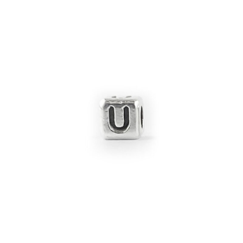 Metal Letter cube bead U