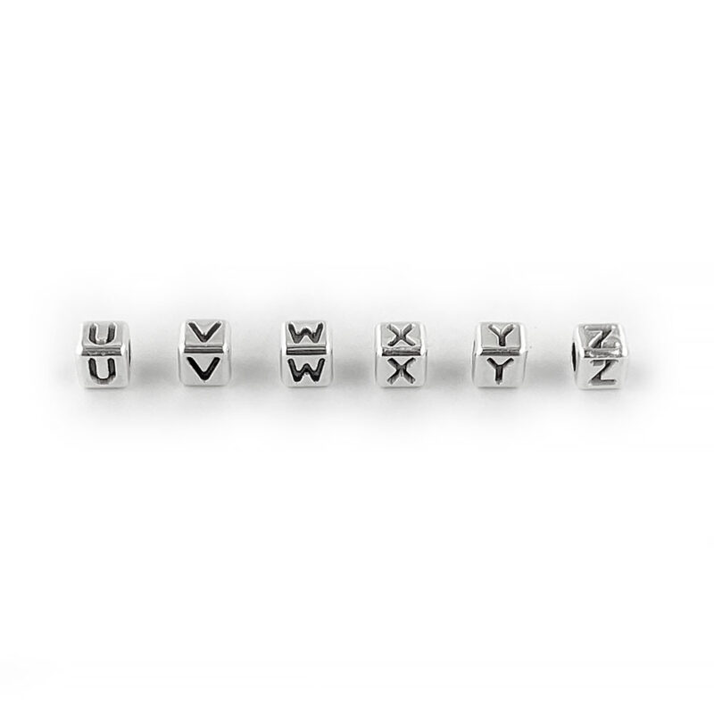 Metal Letter cube bead