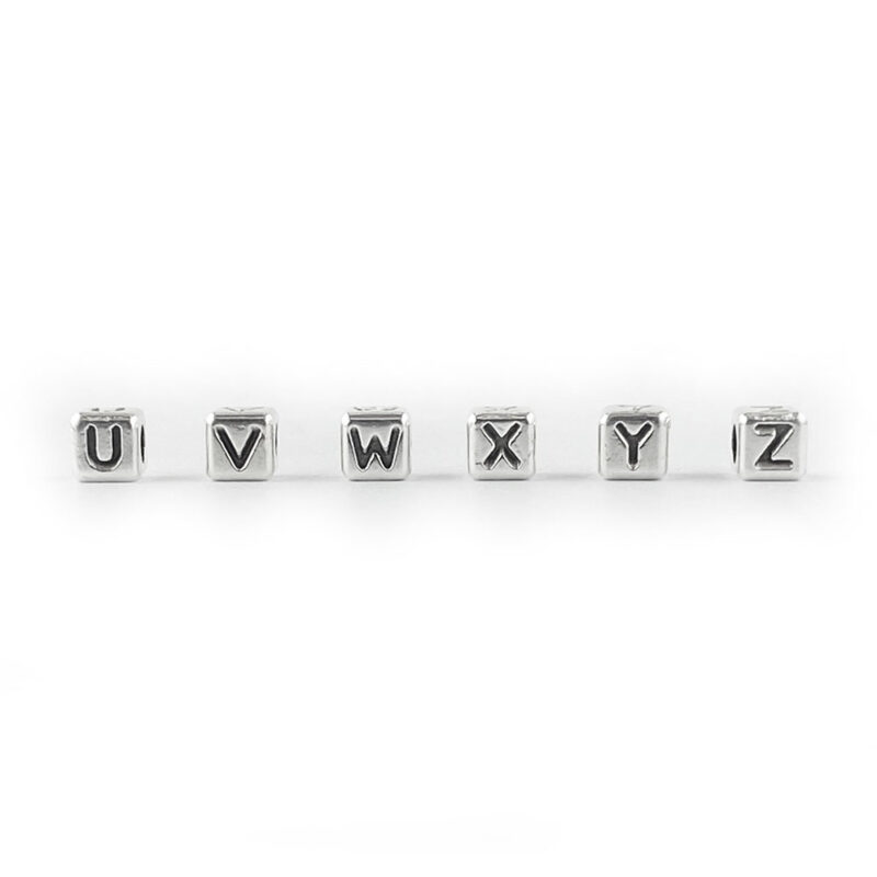 Metal Letter cube beads U - Z