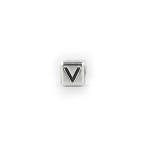 Metal Letter cube bead V
