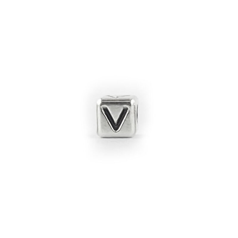 Metal Letter cube bead V