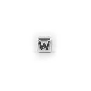 Metal Letter cube bead W