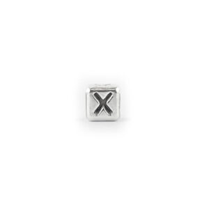 Metal Letter cube bead X