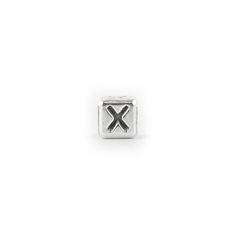 Metal Letter cube bead X