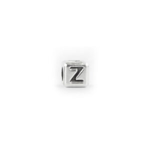 Metal Letter cube bead Z