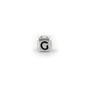 Metal Letter cube bead G