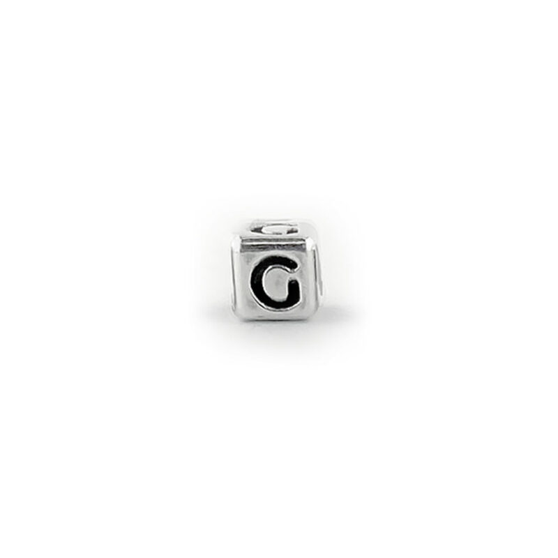 Metal Letter cube bead G