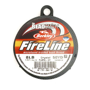 8lb fireline beading thread white - crystal