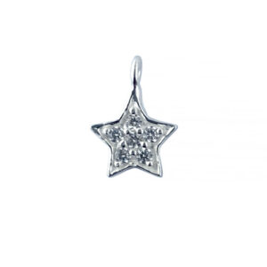 Sterling Silver Star Charm with Cubic Zirconia