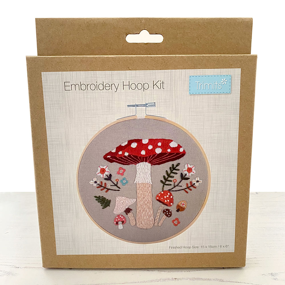 Trimits toadstool embroidery hoop kit