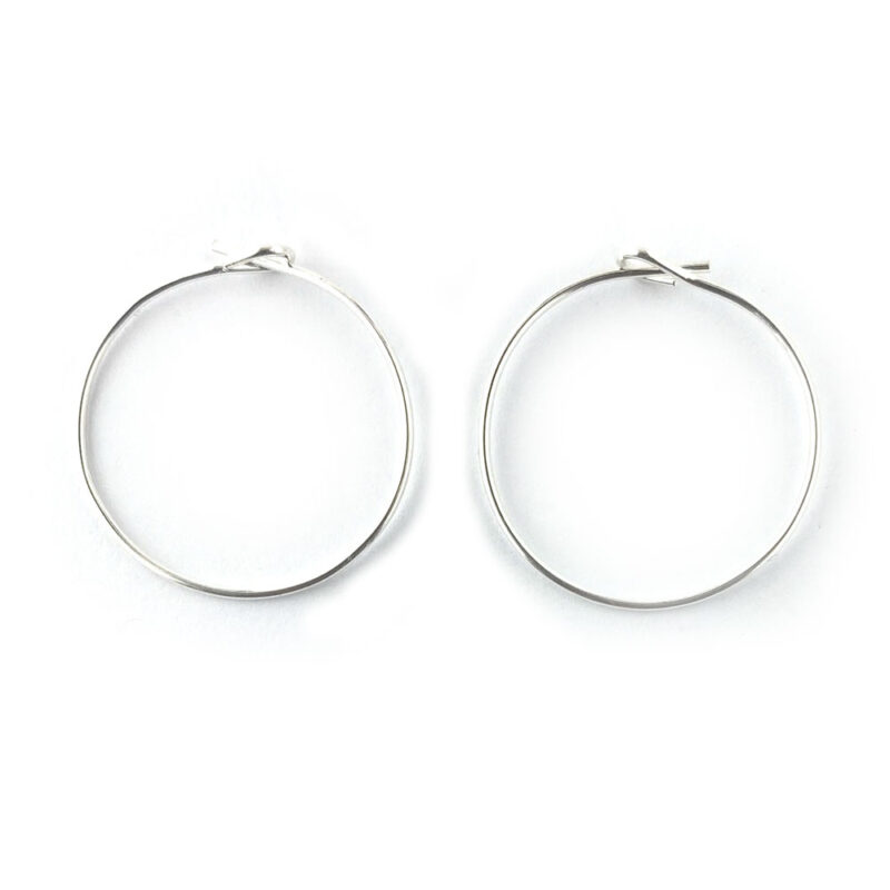 18mm Sterling Silver Hoop Earwires