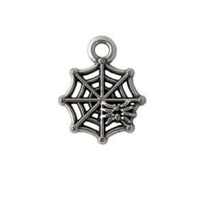Spider Web Charm Antique Silver