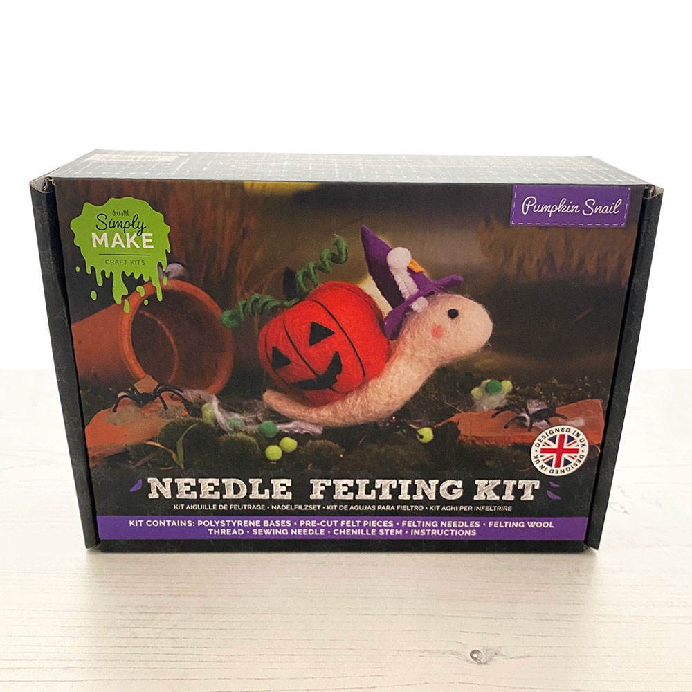 simply make pumpkin snail needle felting kit
