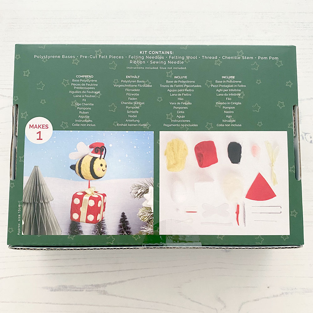 HappBee Christmas Needle Felting back of packaging