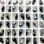 Preciosa 5.5 x 11mm Drop Crystal Pendant Jet Hematite