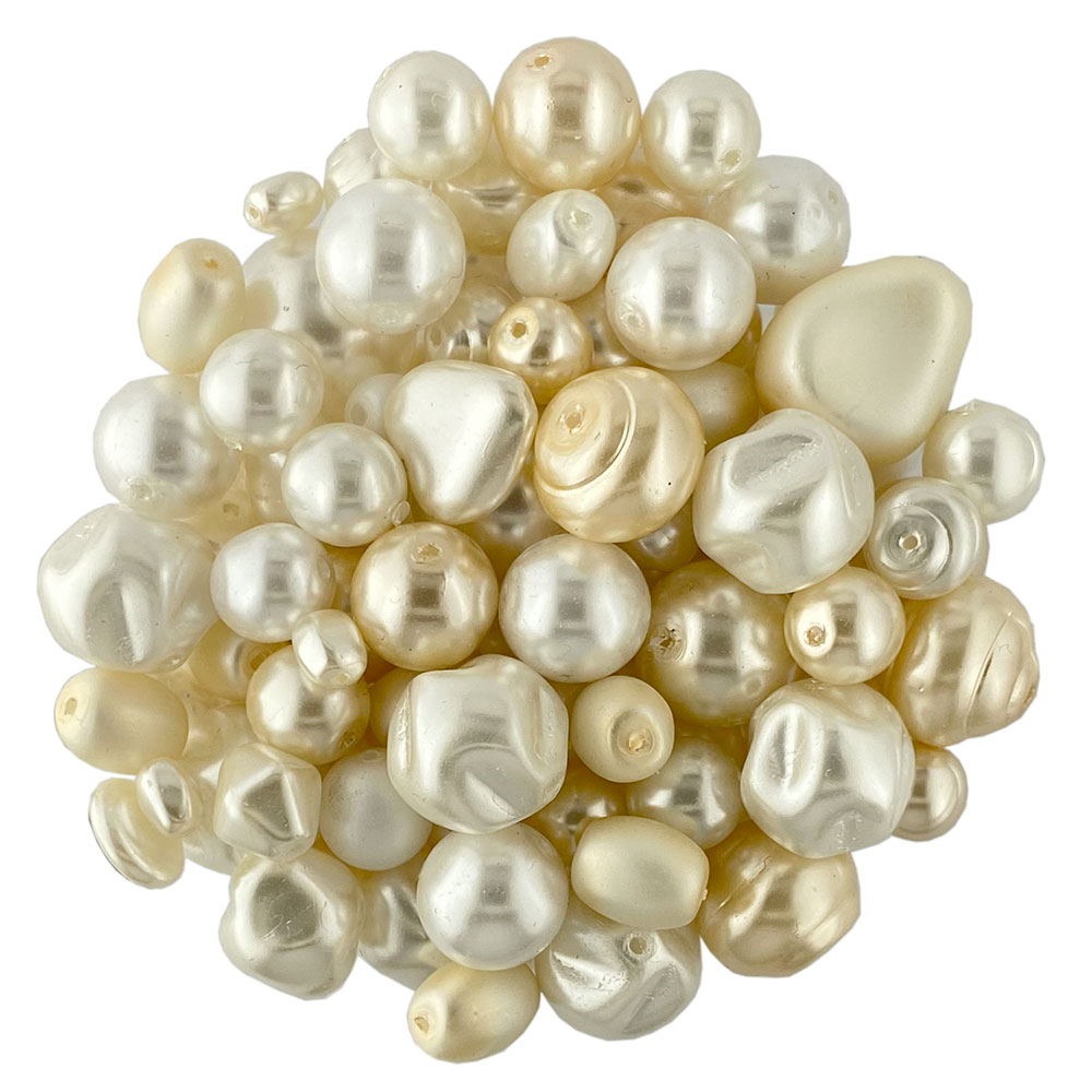Czech Glass Pearl Mix Cream-White The Bead Shop Nottingham Ltd