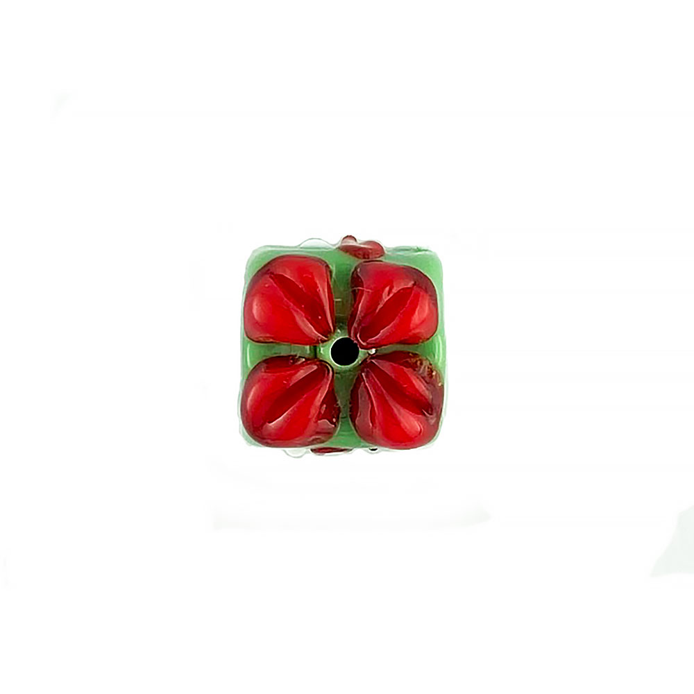 glass christmas present bead top