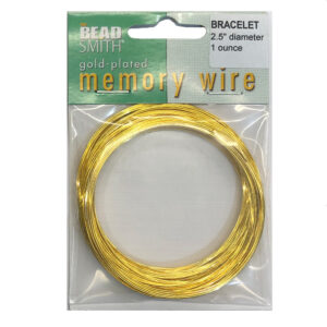 Beadsmith Gold Plated bracelet memory wire 2.5" diameter