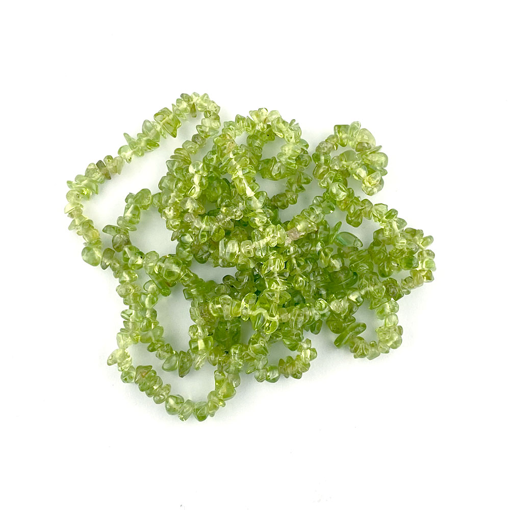 semi-precious peridot tumblechip beads