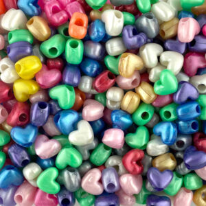 Pearl Plastic Heart Bead Mix