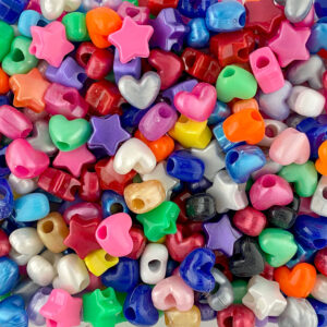 Plastic Bead Plastic Heart and Star Mix