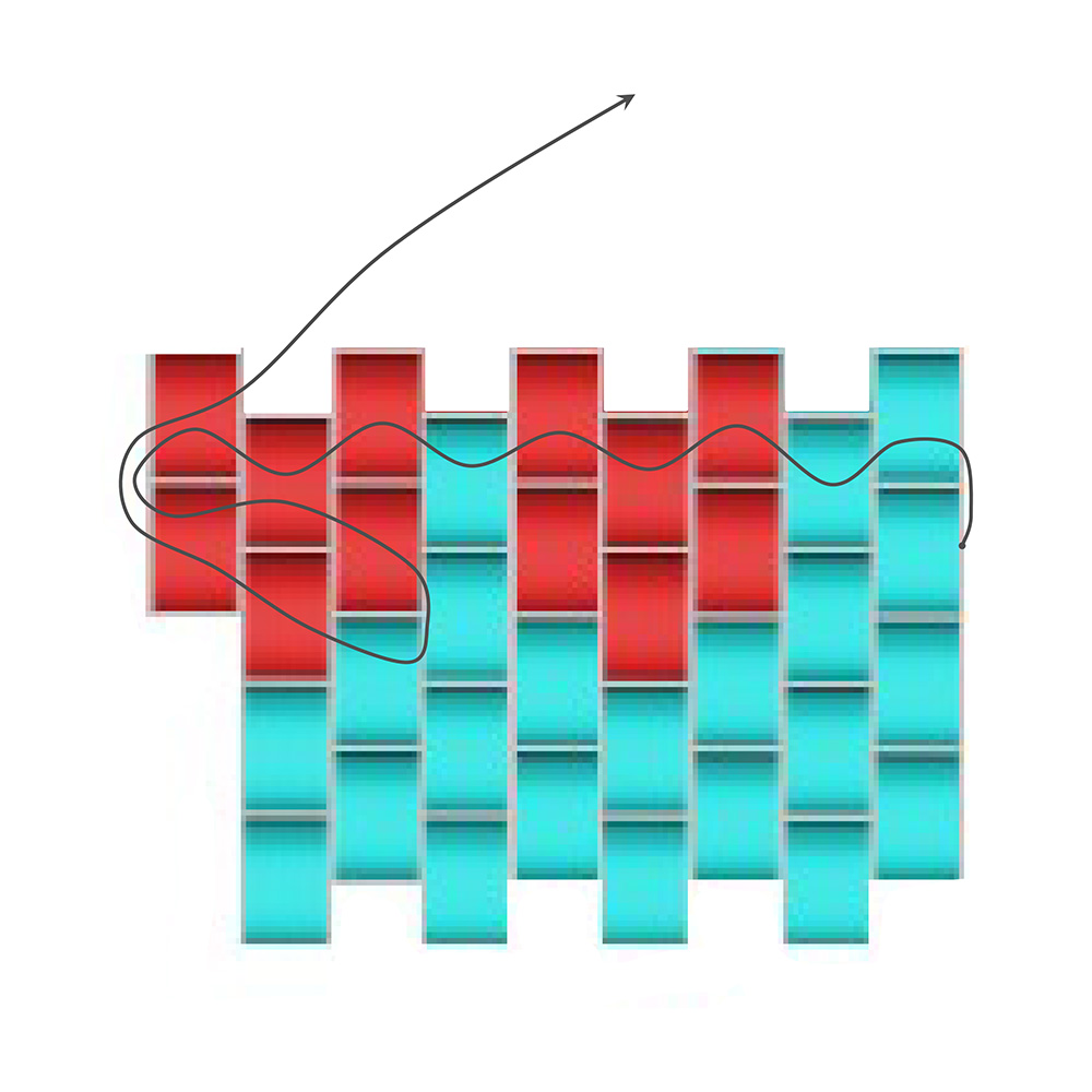 Spread a Little Love - Peyote Stitch Bracelet increase diagram