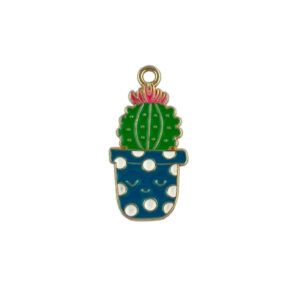 Enamel Potted Cactus Charm