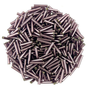 Preciosa 12mm straight silver lined purple bugle beads