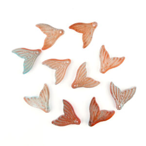 Glass Mermaid Tail Pendant Brown/Blue