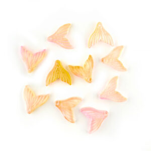 Glass Mermaid Tail Pendant Peach