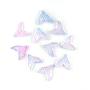 Glass Mermaid Tail Pendant Pink/Purple