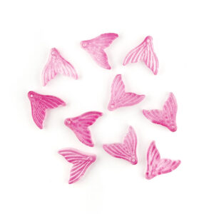 Glass Mermaid Tail Pendant Pink